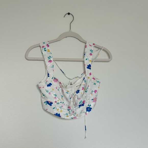 For Love And Lemons Farah Crop Top in White - Picture 2 of 5